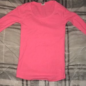 A pink pajama long sleeve shirt